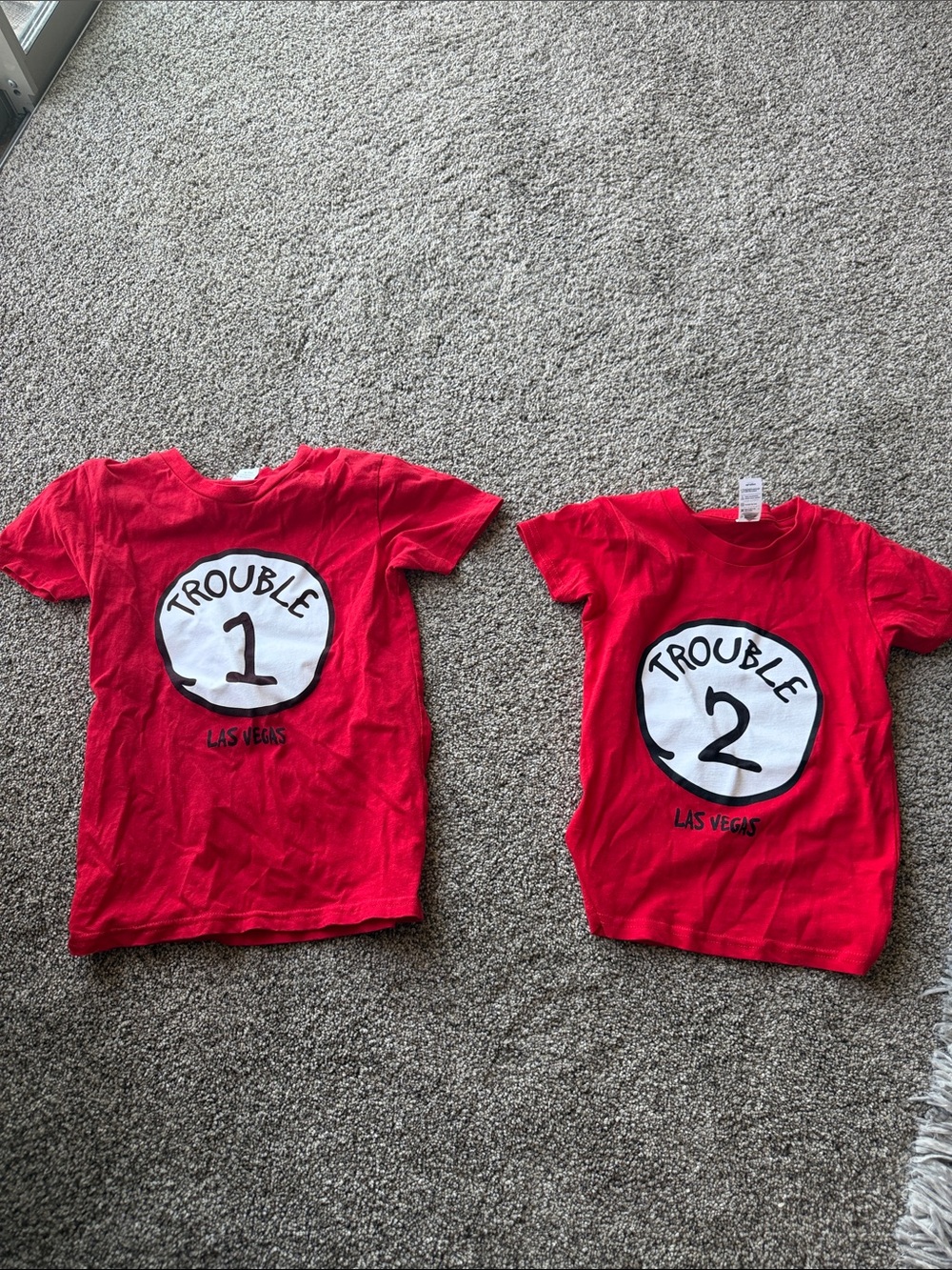 Kids Red 'Trouble' Graphic Tee - Las Vegas